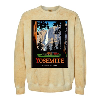 Yosemite Vintage National Park Colorblast Crewneck Sweatshirt