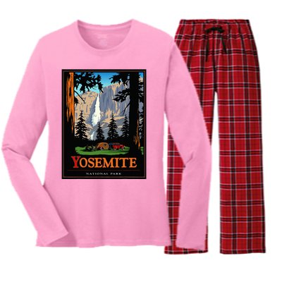 Yosemite Vintage National Park Women's Long Sleeve Flannel Pajama Set 