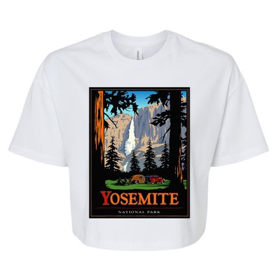 Yosemite Vintage National Park Bella+Canvas Jersey Crop Tee