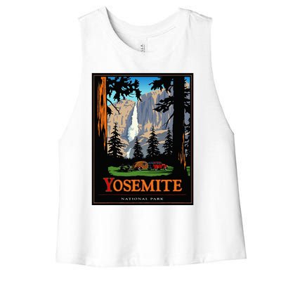 Yosemite Vintage National Park Women's Racerback Cropped Tank