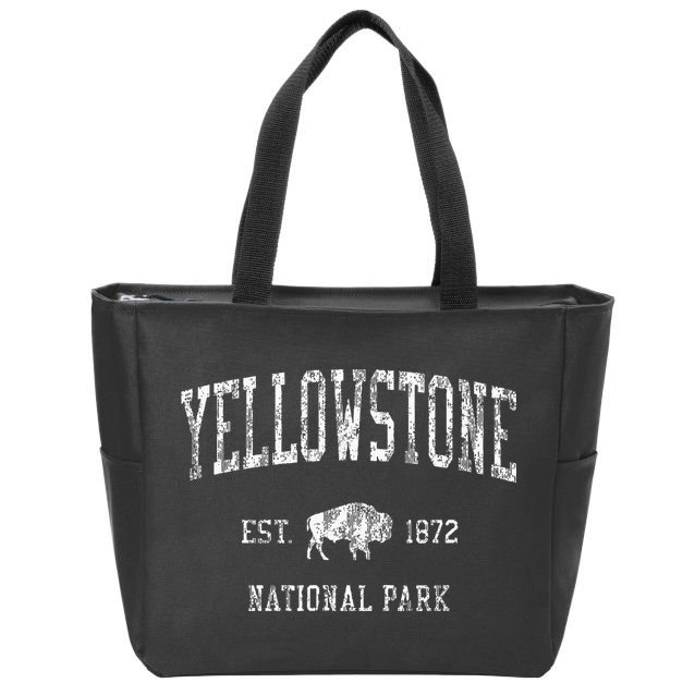 Yellowstone Vintage National Park Sports Zip Tote Bag