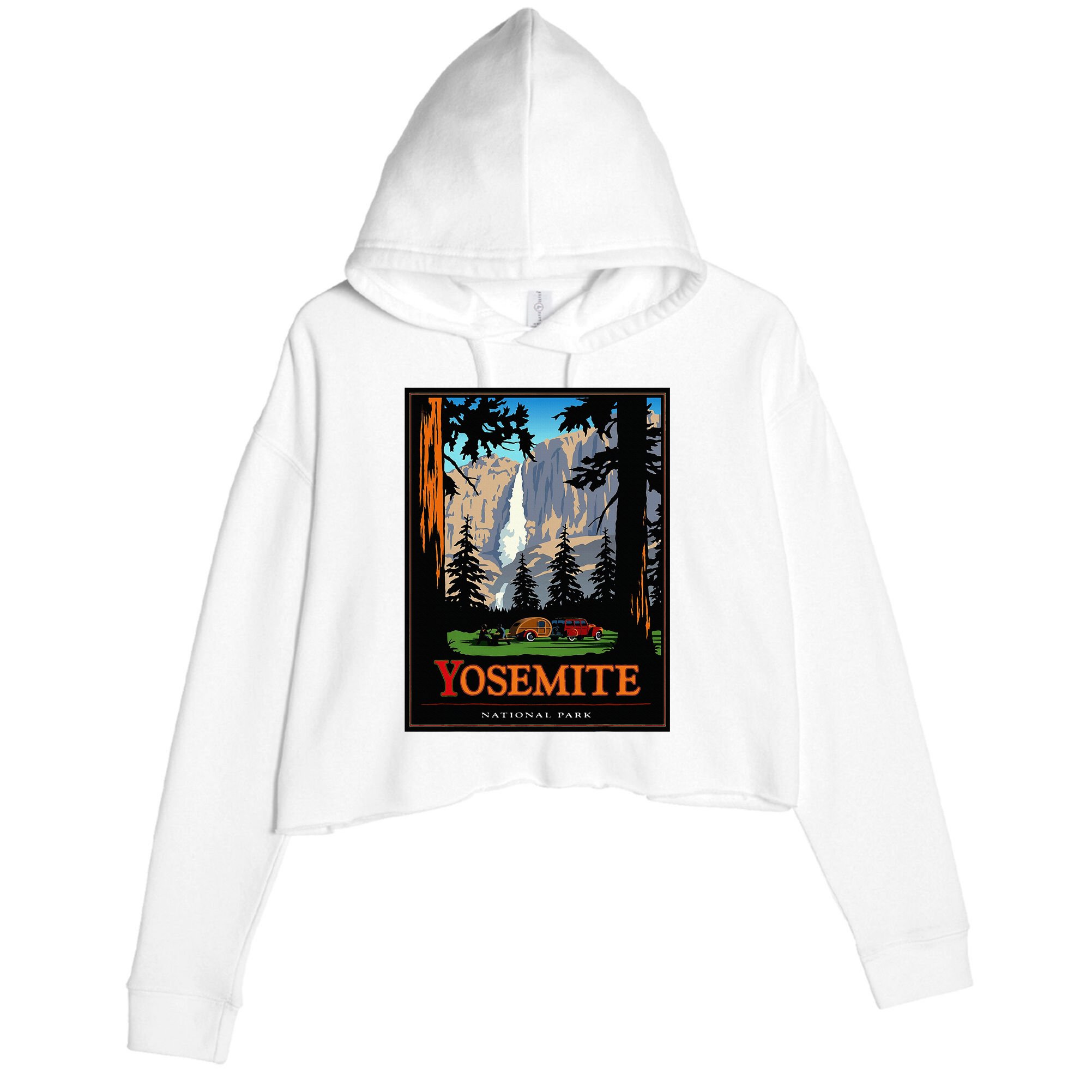 Yosemite Vintage National Park Crop Fleece Hoodie
