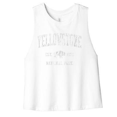 Yellowstone Vintage National Park Sports Design Women's Racerback Cropped Tank