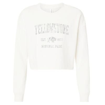 Yellowstone Vintage National Park Sports Design Cropped Pullover Crew