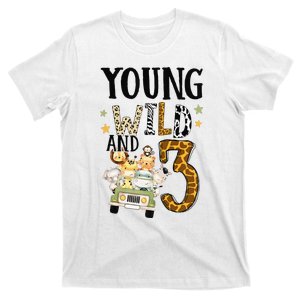 Young Wild & 3 Safari Wild Child 3rd Birthday Third Bday T-Shirt