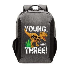 Young Wild And Three (3) Dinosaur Trex Birthday Boy Vector Backpack