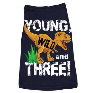 Young Wild And Three (3) Dinosaur Trex Birthday Boy Doggie Tank