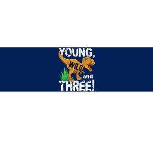 Young Wild And Three (3) Dinosaur Trex Birthday Boy Bumper Sticker