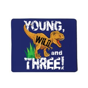 Young Wild And Three (3) Dinosaur Trex Birthday Boy Mousepad