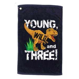 Young Wild And Three (3) Dinosaur Trex Birthday Boy Platinum Collection Golf Towel