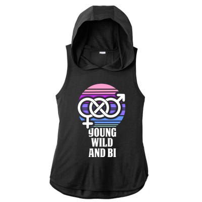 Young Wild And Bi Bisexual Pride Funny Gift Ladies PosiCharge Tri-Blend Wicking Draft Hoodie Tank