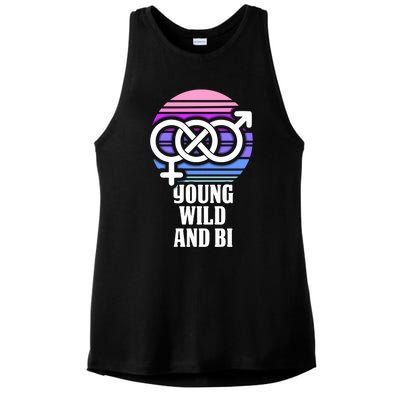 Young Wild And Bi Bisexual Pride Funny Gift Ladies PosiCharge Tri-Blend Wicking Tank