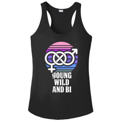 Young Wild And Bi Bisexual Pride Funny Gift Ladies PosiCharge Competitor Racerback Tank