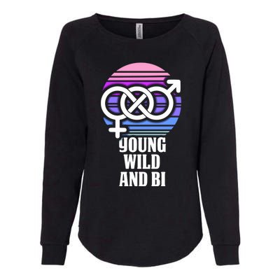 Young Wild And Bi Bisexual Pride Funny Gift Womens California Wash Sweatshirt