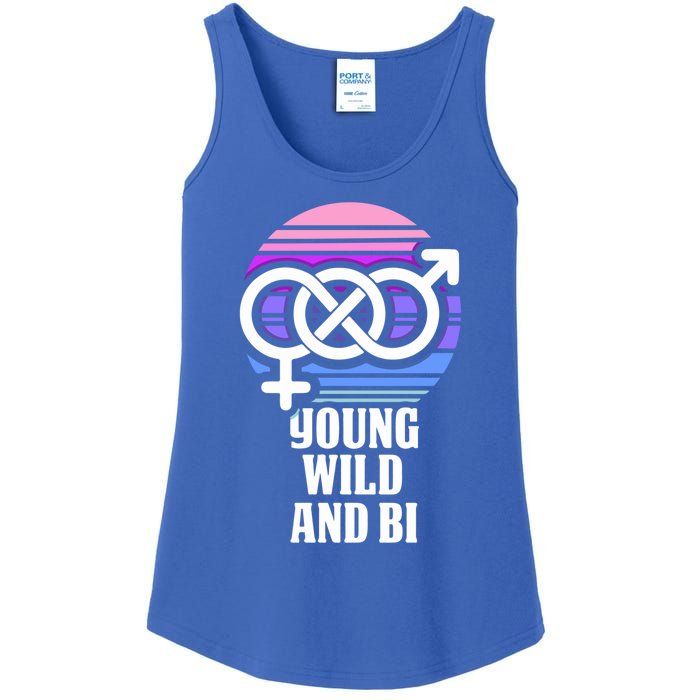 Young Wild And Bi Bisexual Pride Funny Gift Ladies Essential Tank