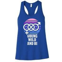 Young Wild And Bi Bisexual Pride Funny Gift Women's Racerback Tank