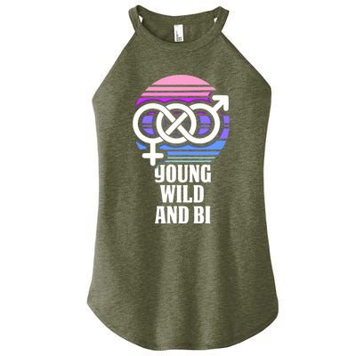 Young Wild And Bi Bisexual Pride Funny Gift Women's Perfect Tri Rocker Tank