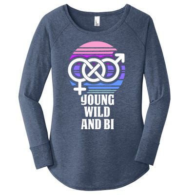 Young Wild And Bi Bisexual Pride Funny Gift Women's Perfect Tri Tunic Long Sleeve Shirt