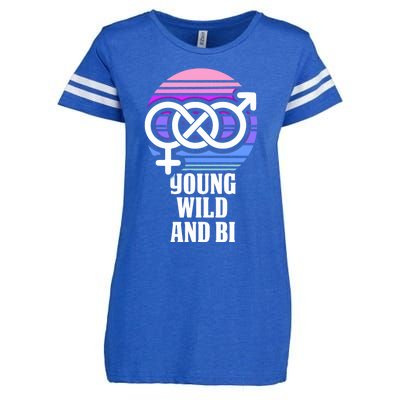 Young Wild And Bi Bisexual Pride Funny Gift Enza Ladies Jersey Football T-Shirt