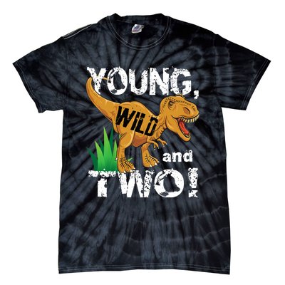 Young, Wild and Two 2 year old dinosaur birthday shirt boy Tie-Dye T-Shirt