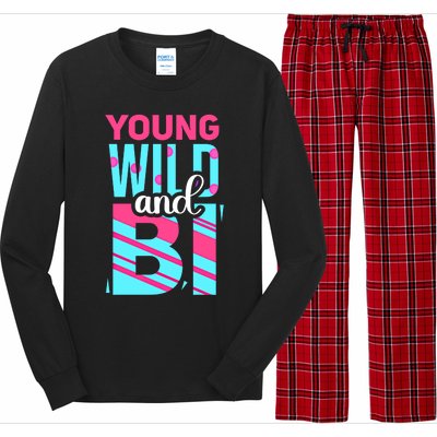 Young Wild And Bi Cute Gift Bisexual Pride Cool Gift Long Sleeve Pajama Set