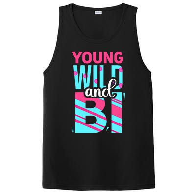 Young Wild And Bi Cute Gift Bisexual Pride Cool Gift PosiCharge Competitor Tank