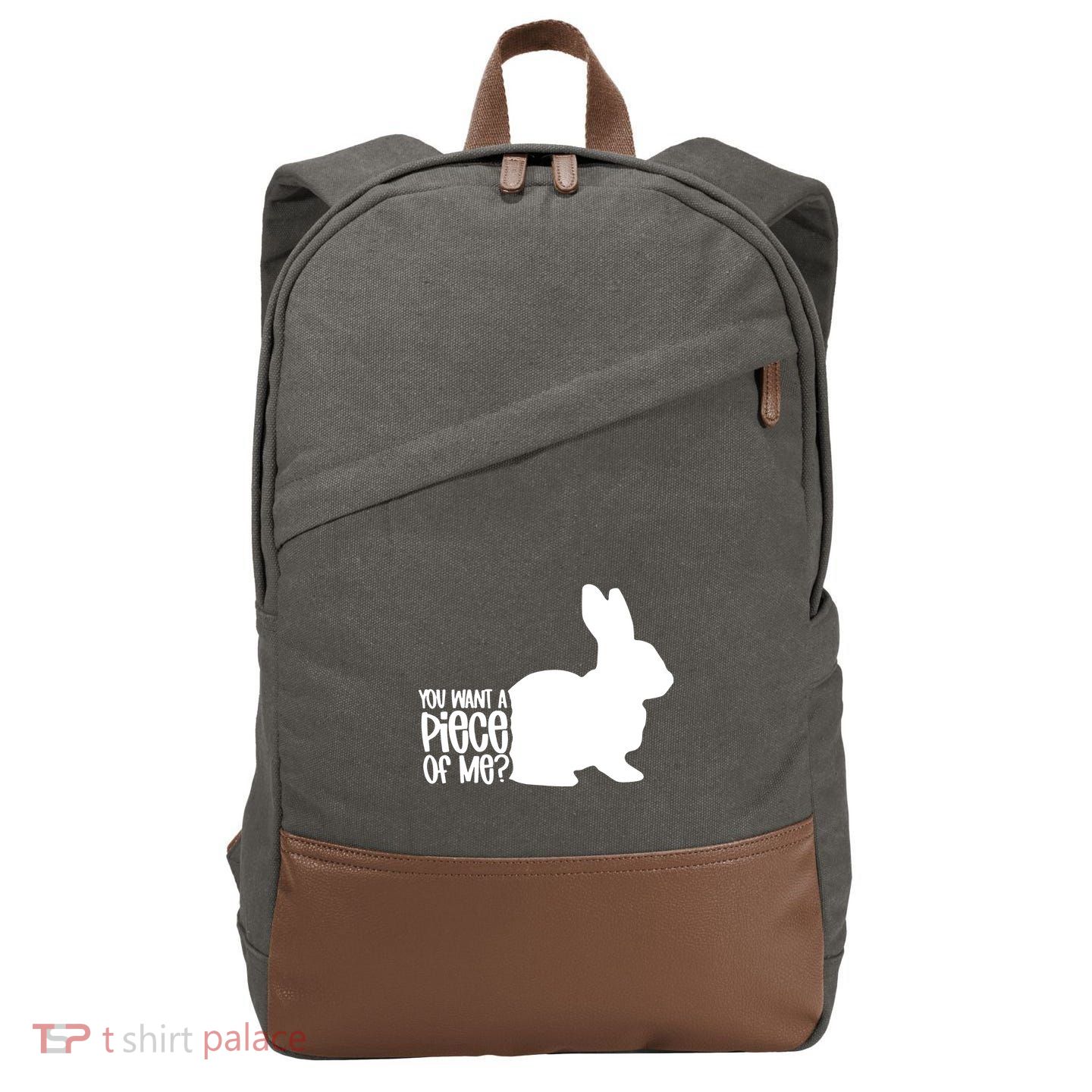 You Want A Piece Of Me Cotton Canvas Backpack