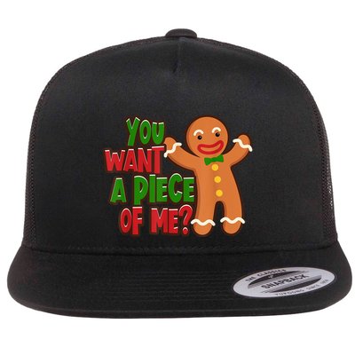 You Want A Piece Of Me Gingerbread Man Christmas Gift Idea Flatbill Hat