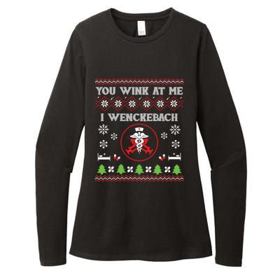 You Wink At Me I Wenckebach Nurse Ugly Sweater Funny Xmas Gift Womens CVC Long Sleeve Shirt