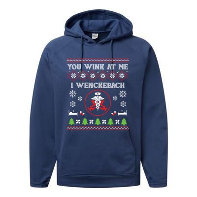 You Wink At Me I Wenckebach Nurse Ugly Sweater Funny Xmas Gift Performance Fleece Hoodie