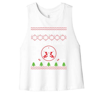 You Wink At Me I Wenckebach Nurse Ugly Sweater Funny Xmas Gift Women's Racerback Cropped Tank