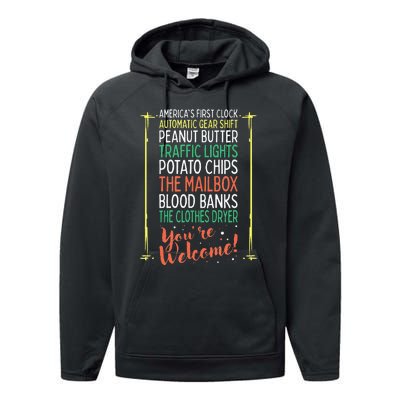 You're Welcome Black History Month Pride African Inventors Performance Fleece Hoodie