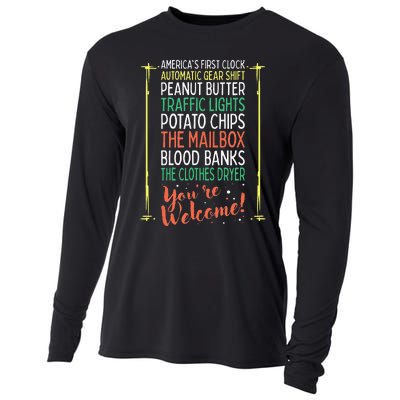 You're Welcome Black History Month Pride African Inventors Cooling Performance Long Sleeve Crew