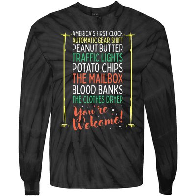 You're Welcome Black History Month Pride African Inventors Tie-Dye Long Sleeve Shirt