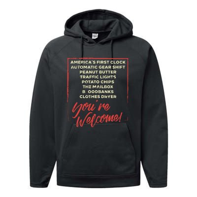 Youre Welcome Black History Month Pride African Inventors Performance Fleece Hoodie