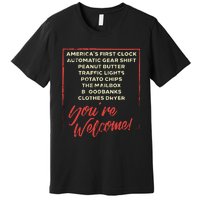 Youre Welcome Black History Month Pride African Inventors Premium T-Shirt