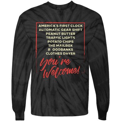 Youre Welcome Black History Month Pride African Inventors Tie-Dye Long Sleeve Shirt