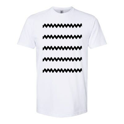 Yellow With Black Zig Zag Softstyle® CVC T-Shirt