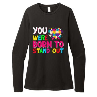 You Were Born To Stand Out Autism Awareness ASD Motivational Womens CVC Long Sleeve Shirt