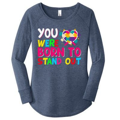 You Were Born To Stand Out Autism Awareness ASD Motivational Women's Perfect Tri Tunic Long Sleeve Shirt