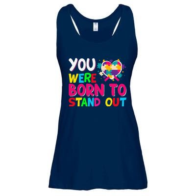 You Were Born To Stand Out Autism Awareness ASD Motivational Ladies Essential Flowy Tank