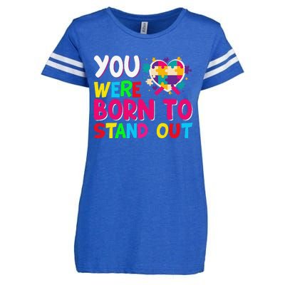 You Were Born To Stand Out Autism Awareness ASD Motivational Enza Ladies Jersey Football T-Shirt