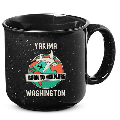 Yakima Washington Born To Explore Travel Lover 15oz Campfire Ceramic Mug