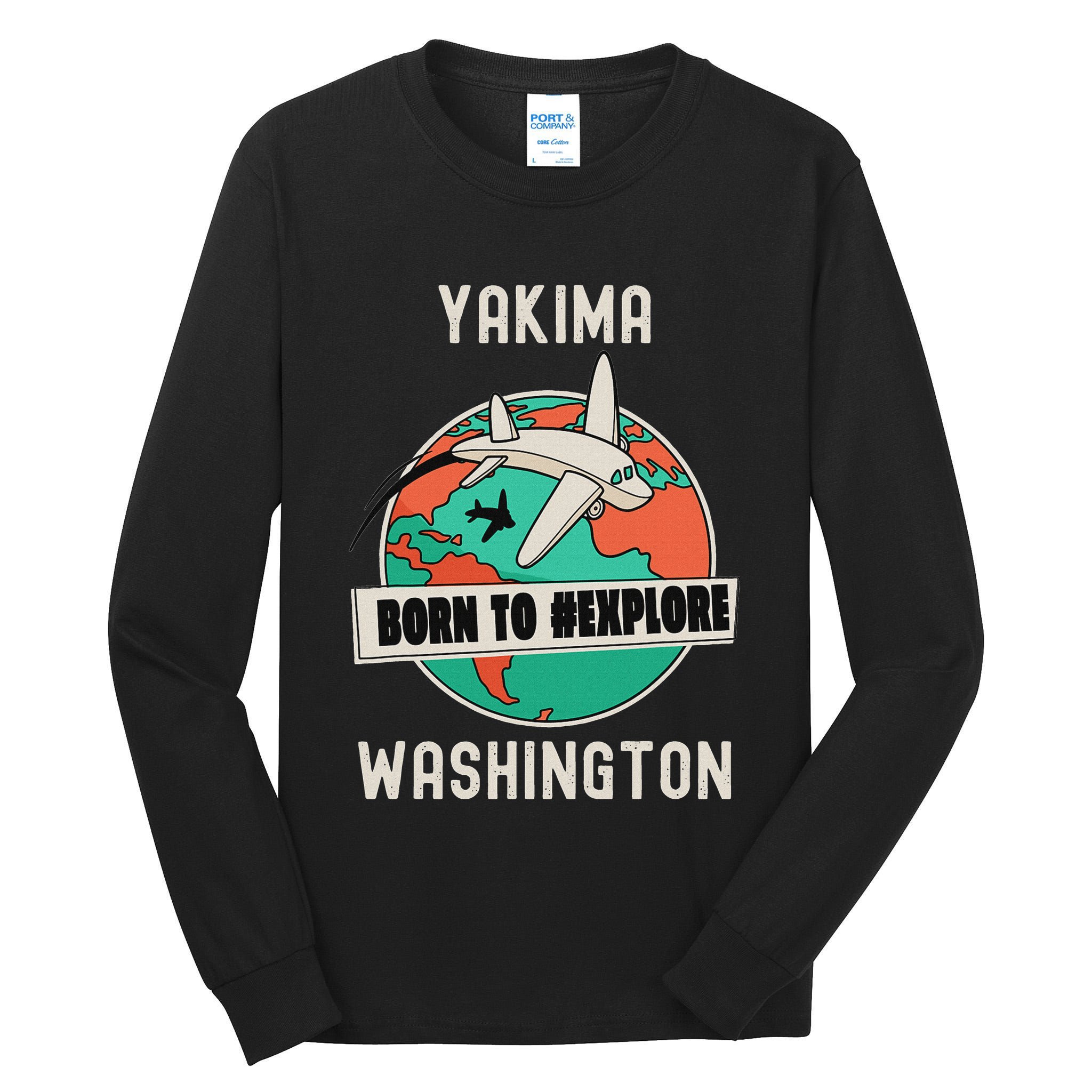 Yakima Washington Born To Explore Travel Lover Tall Long Sleeve T-Shirt
