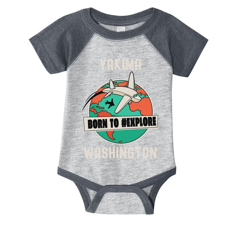 Yakima Washington Born To Explore Travel Lover Infant Baby Jersey Bodysuit