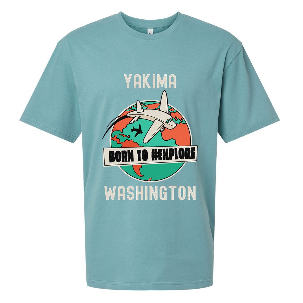 Yakima Washington Born To Explore Travel Lover Sueded Cloud Jersey T-Shirt