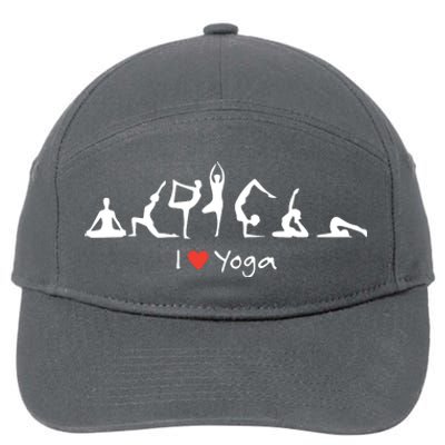 Yoga Workout Cute Funny Graphic Top Tee I Love Yoga 7-Panel Snapback Hat