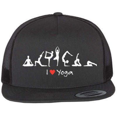 Yoga Workout Cute Funny Graphic Top Tee I Love Yoga Flat Bill Trucker Hat