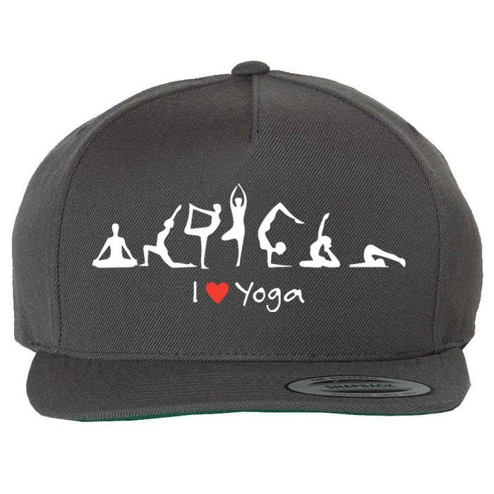 Yoga Workout Cute Funny Graphic Top Tee I Love Yoga Wool Snapback Cap