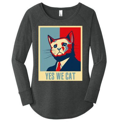 Yes We Cat Funny Cat Lover Pet Owner Women's Perfect Tri Tunic Long Sleeve Shirt